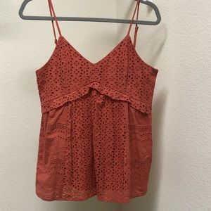Beautiful orange crochet style top